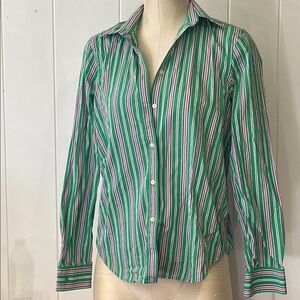 Ralph Lauren Green Striped Women's Top